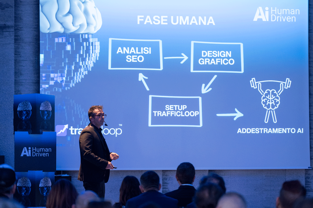 Antonio Esposito presenta TrafficLoop all'AI Human Driven Summit di Brain Computng Leggi l'articolo sull'Ansa